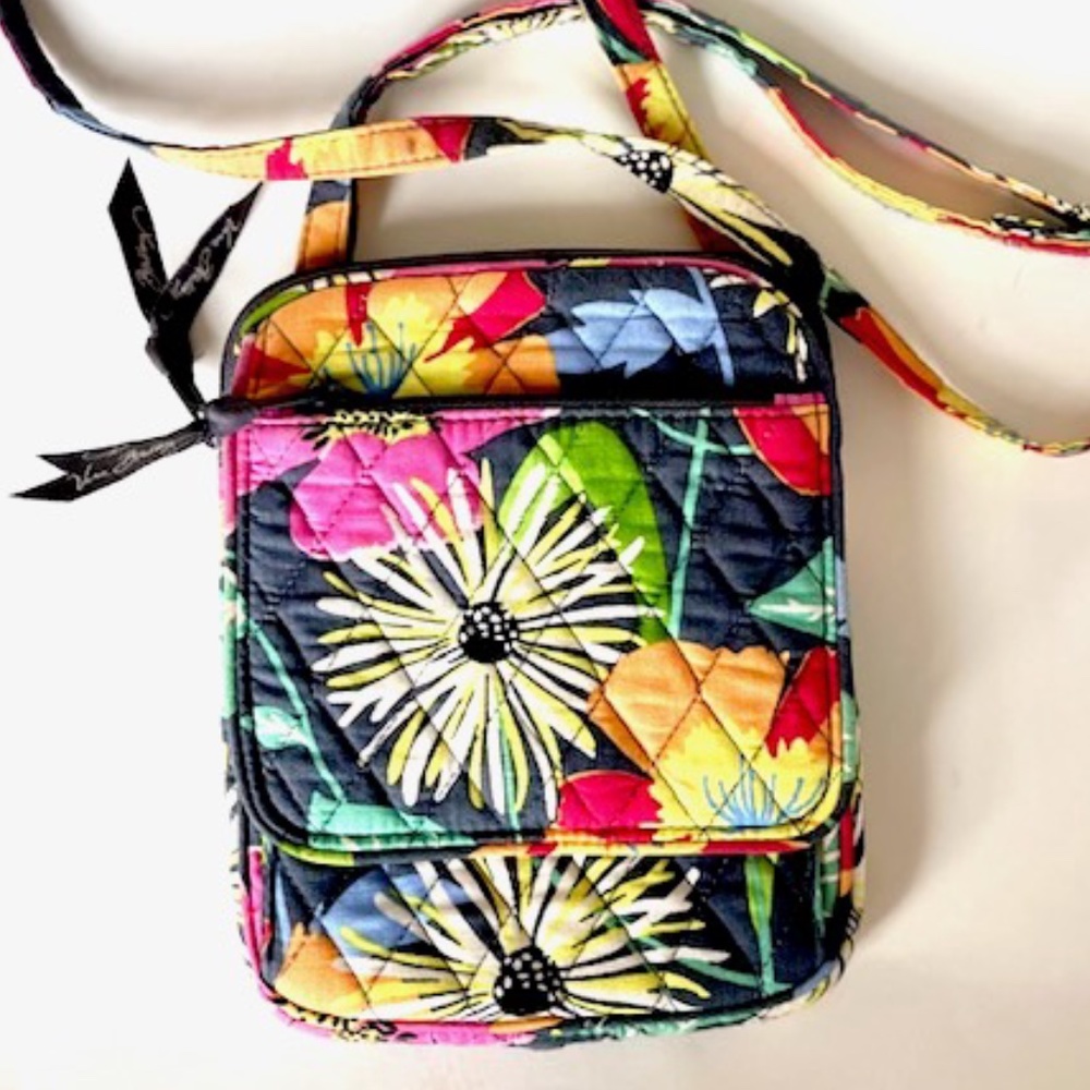 VERA BRADLEY Crossbody Jazzy Blooms Mini Hipster Crossbody Bag Retired Pattern
